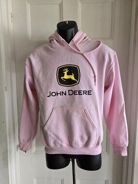 PINK JOHN DEERE HOODIE GILDAN WOMEN'S SIZE SMALL NWOT